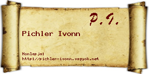 Pichler Ivonn névjegykártya